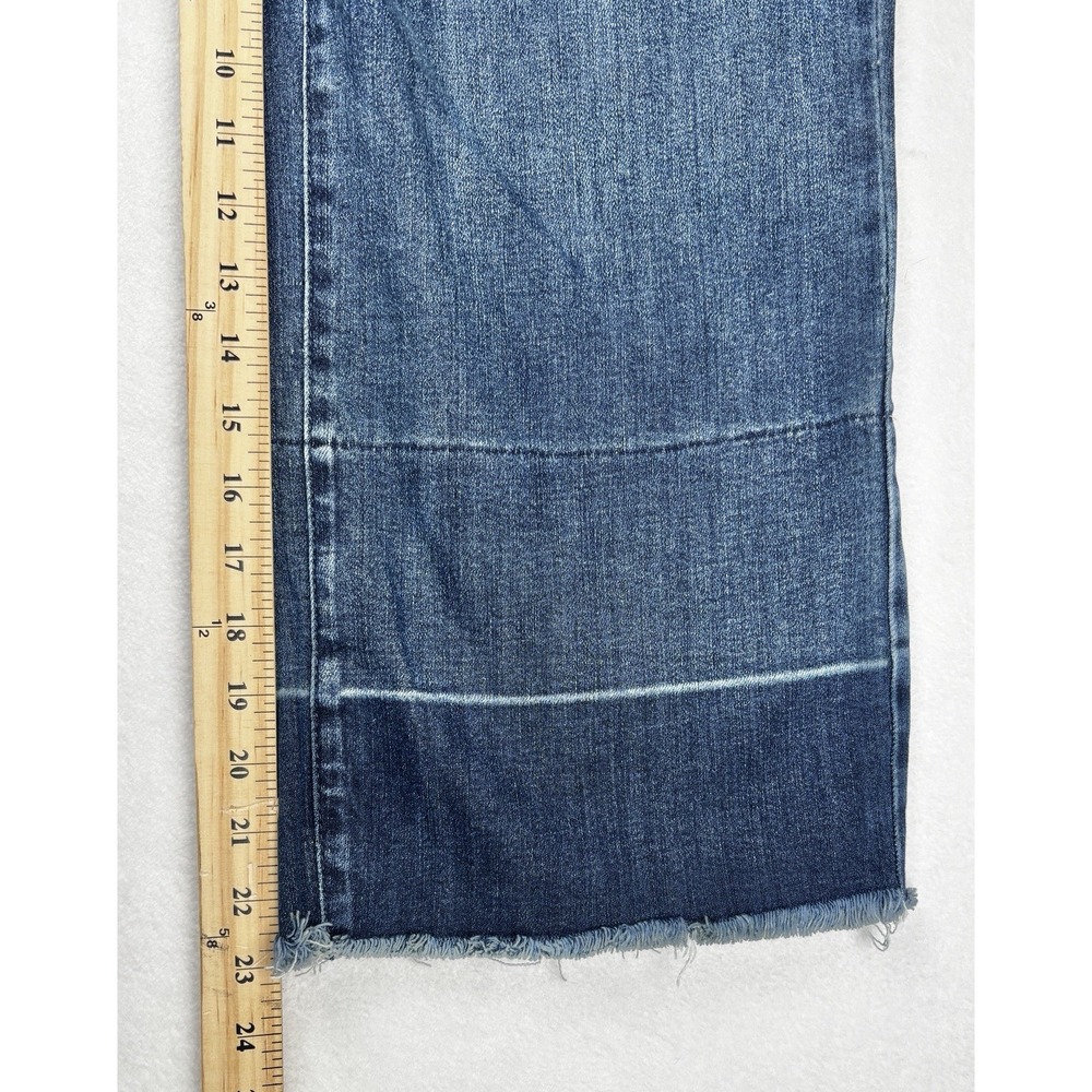 Judy Blue Women's Wide Leg Crop Jeans Size 14W High Rise Raw Hem Denim - Picture 10 of 11